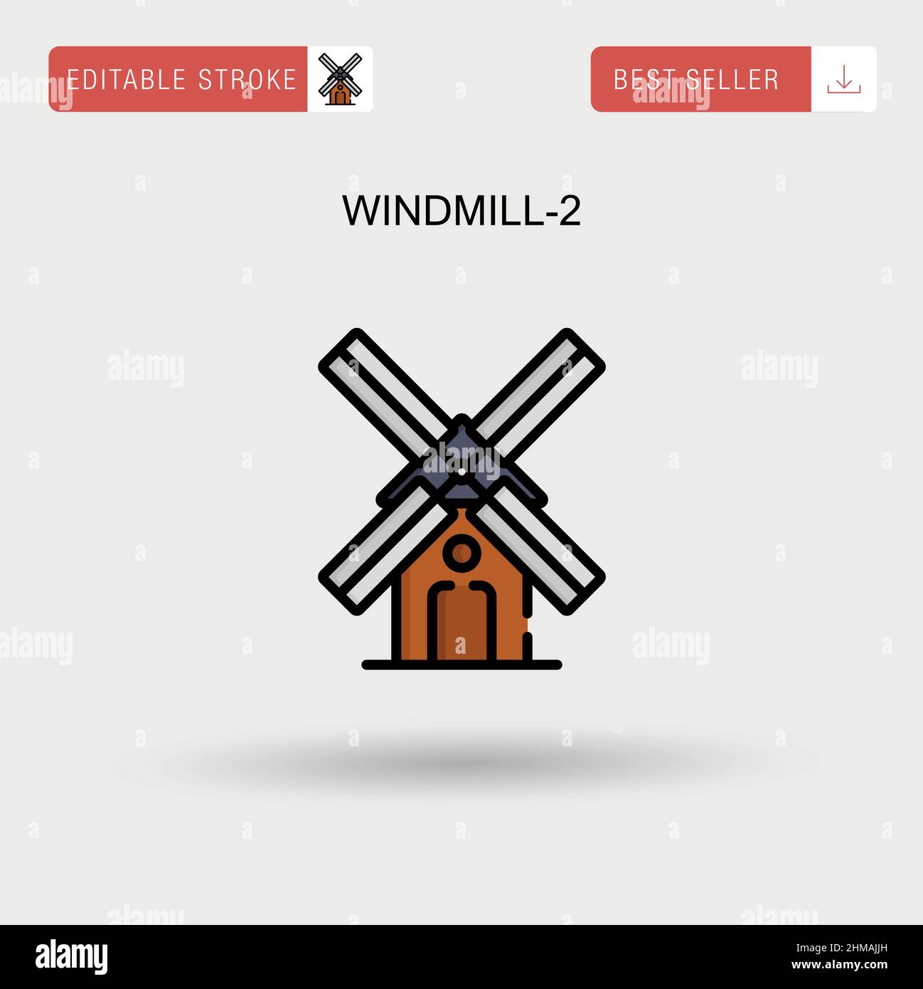 Windmill-2 einfaches Vektorsymbol. Stock Vektor