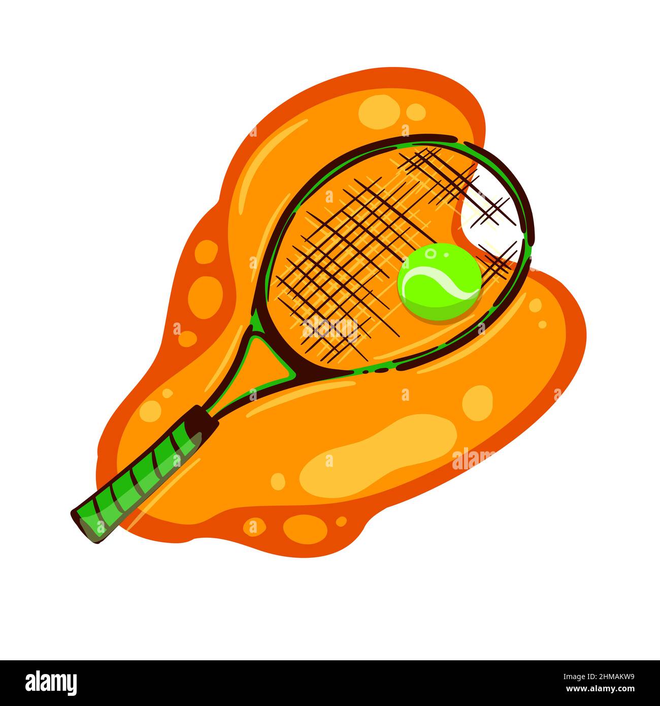 Tennisschläger mit Ball. Vektorgrafik Stock Vektor