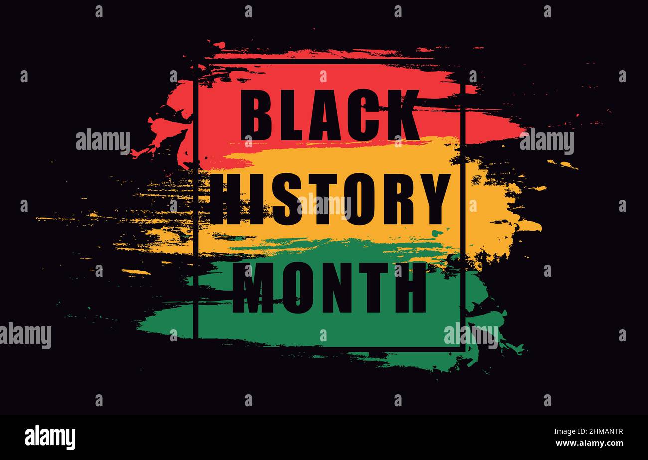 Black History Month Celebrate Text Vektor Illustration. Vorlage für Hintergrund, Banner, Karte, Poster. Stock Vektor