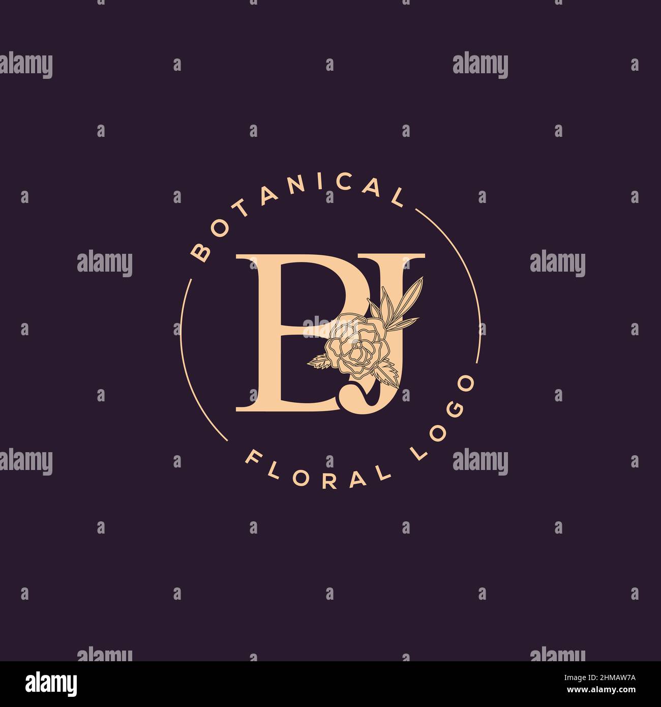 Anfängliche BJ Buchstaben Luxus Schönheit blüht Ornament Monogramm Logo Stock Vektor
