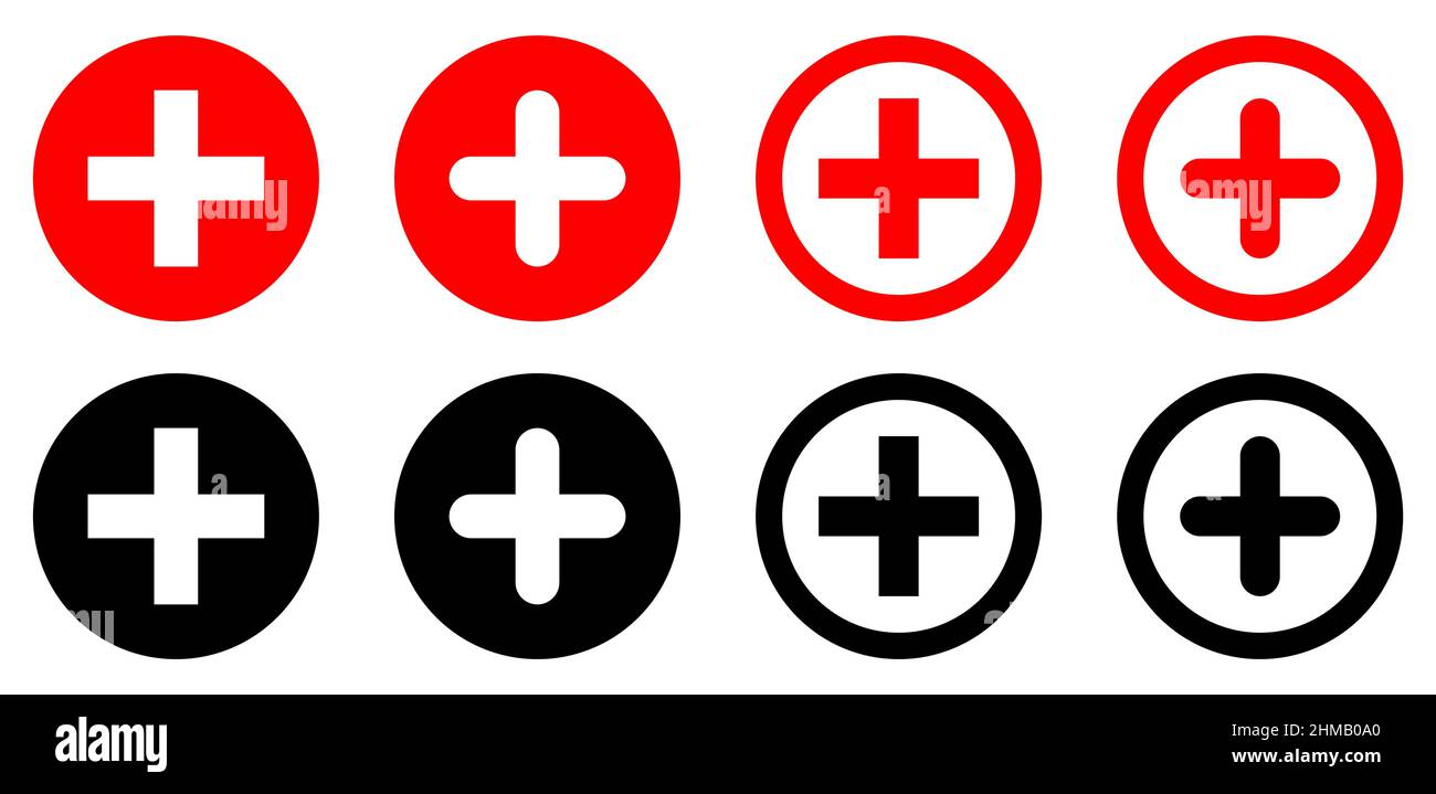 Erste-Hilfe-medizinische Symbole gesetzt Stock Vektor