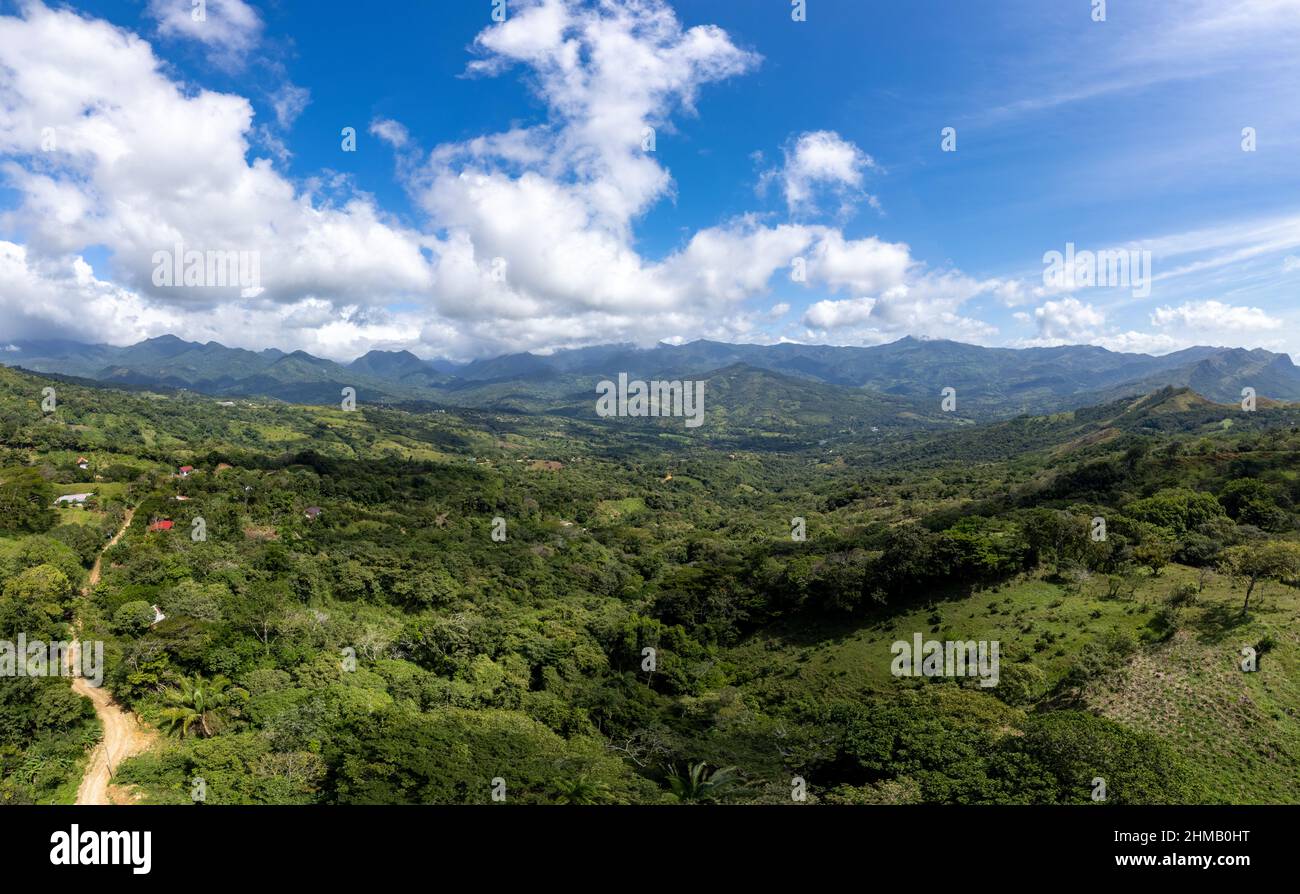 Anoramischer Blick auf das Santa Fe Tal, Panama Stockfoto