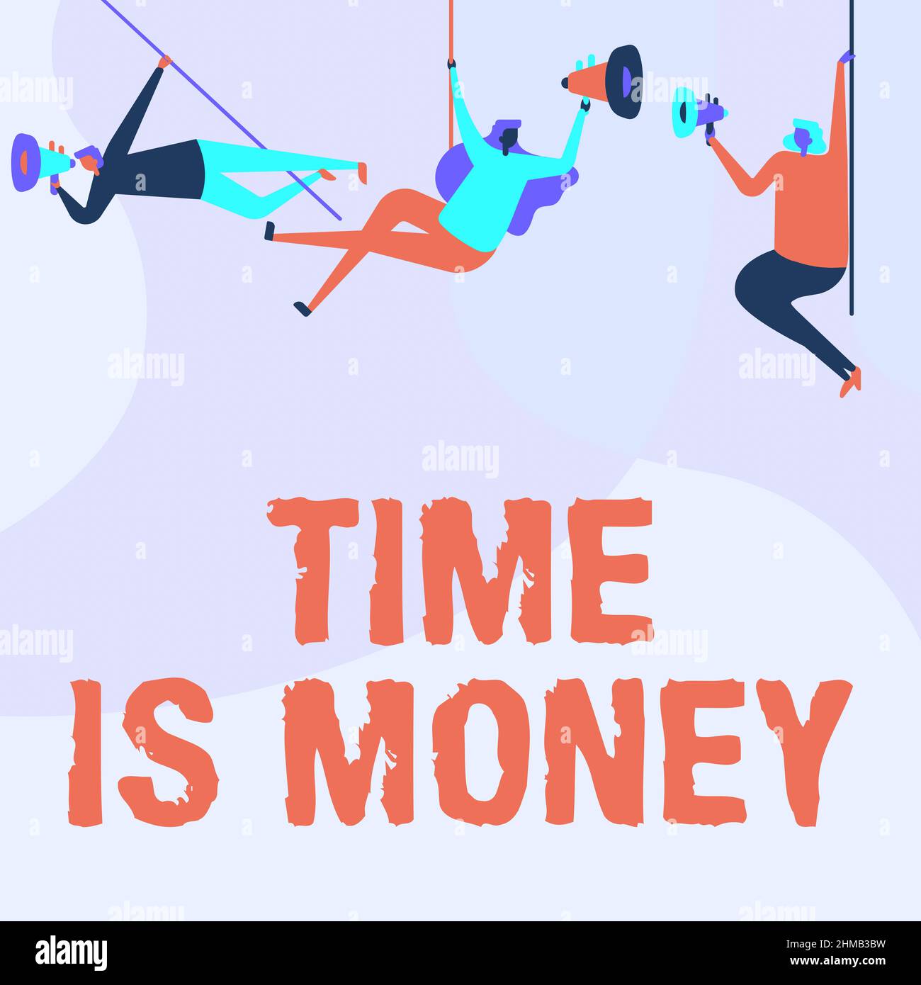 Zeichen, auf dem Zeit als Geld angezeigt wird. Wort auf