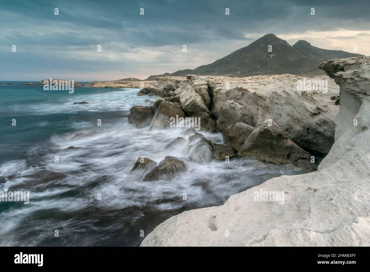Strand von Los Escullos, Cabo de Gata, Andalusien, Spanien Stockfoto