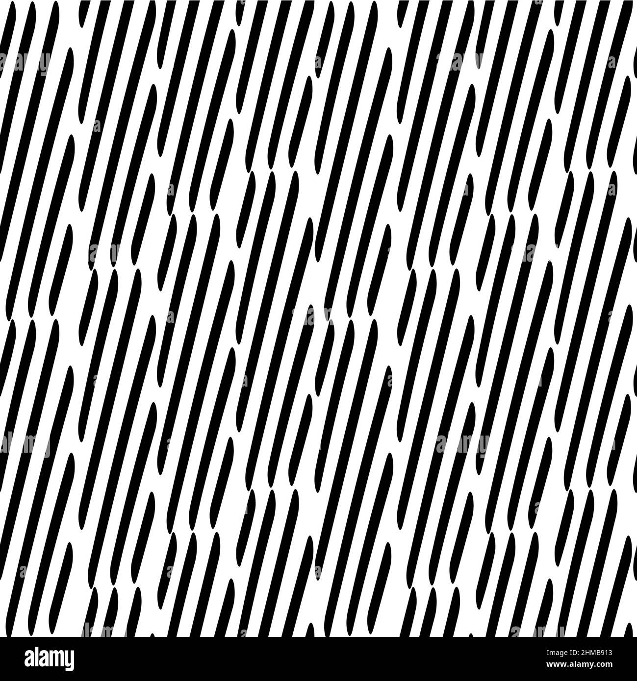 Schwarz und weiß handgezeichnete diagonale Linie nahtloses Muster. Vektorgrafik „Doodle“. Stock Vektor