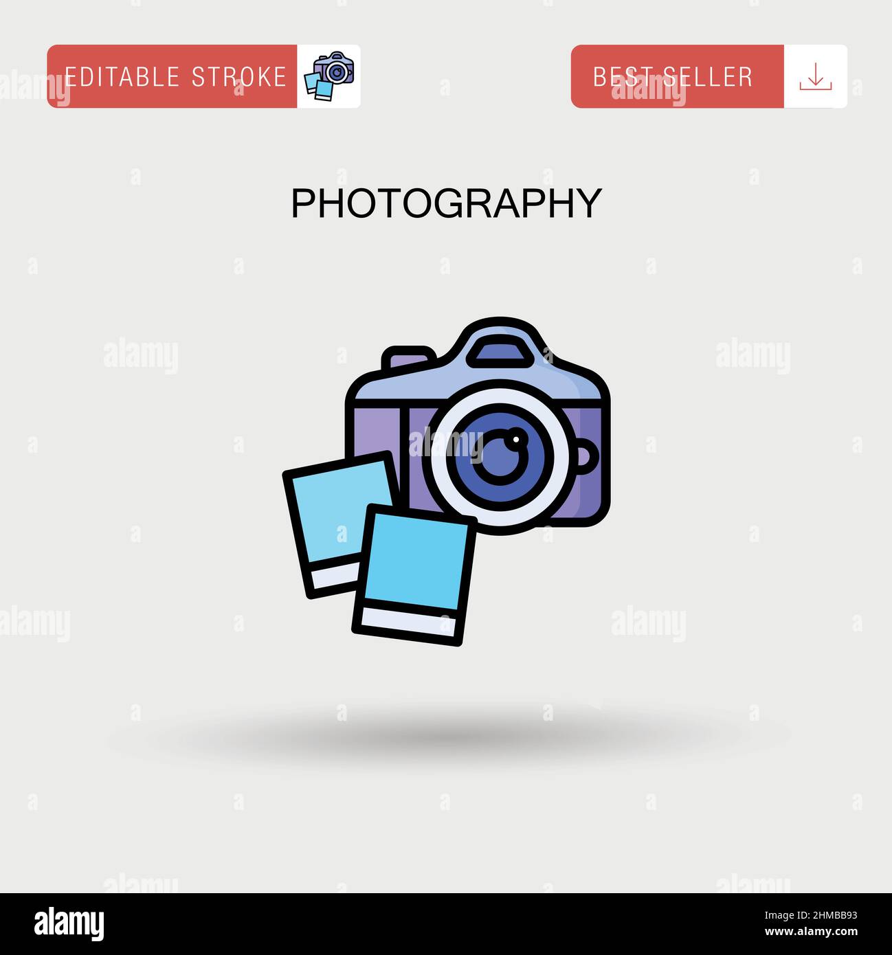 Fotografie einfaches Vektor-Symbol. Stock Vektor