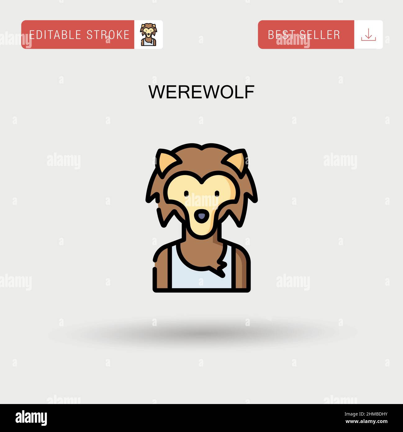 Werwolf einfaches Vektor-Symbol. Stock Vektor