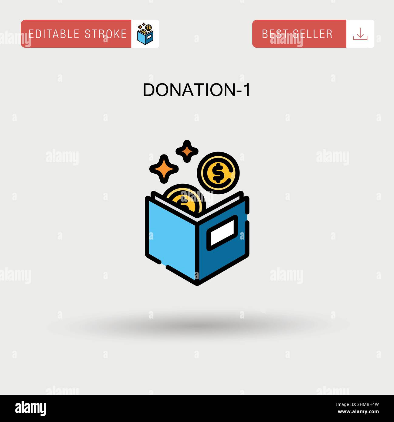 Spenden-1 einfaches Vektor-Symbol. Stock Vektor