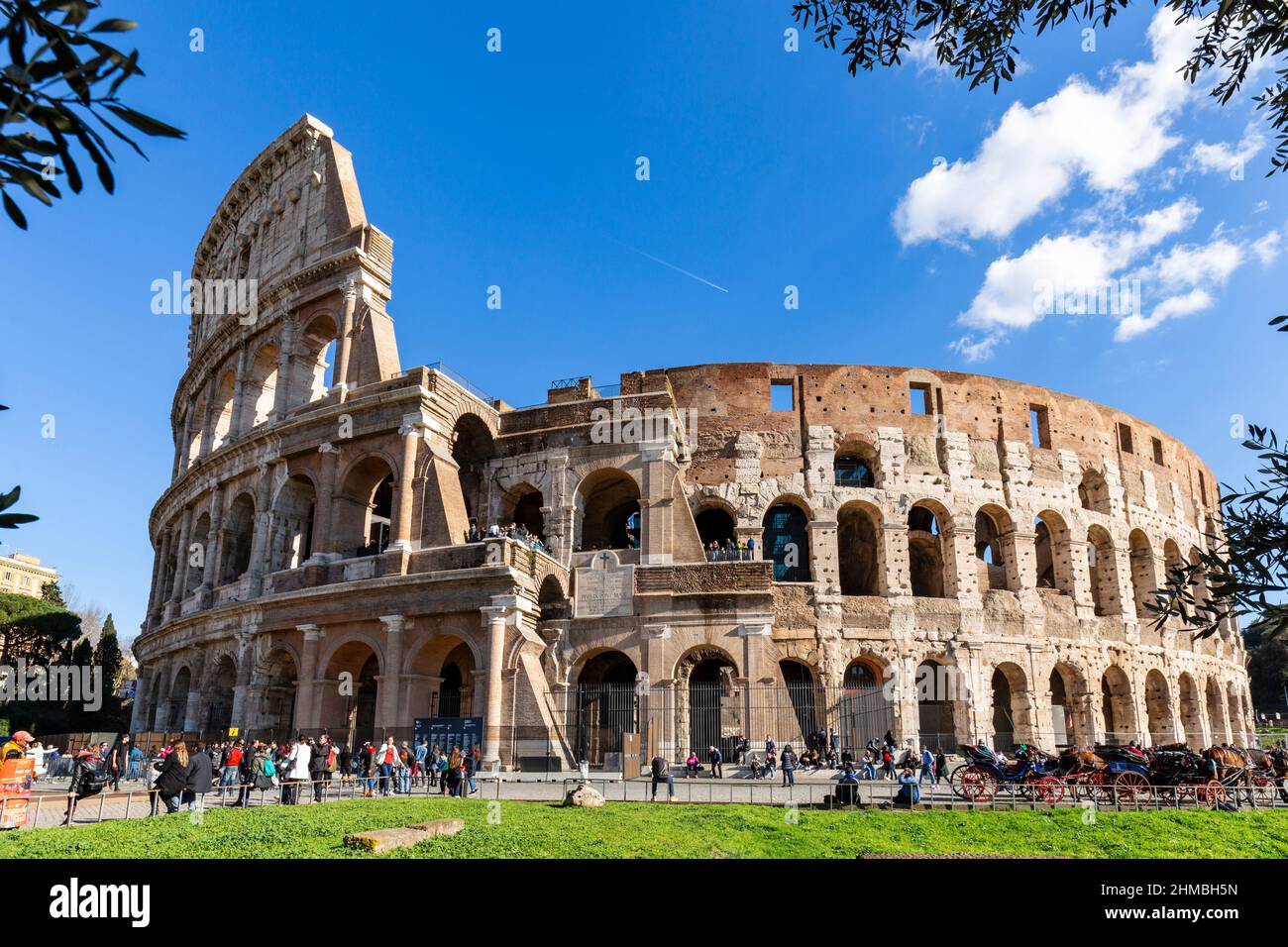 Kolosseum oder Flavian Amphitheater, berühmtestes Denkmal in Rom, Italien Stockfoto