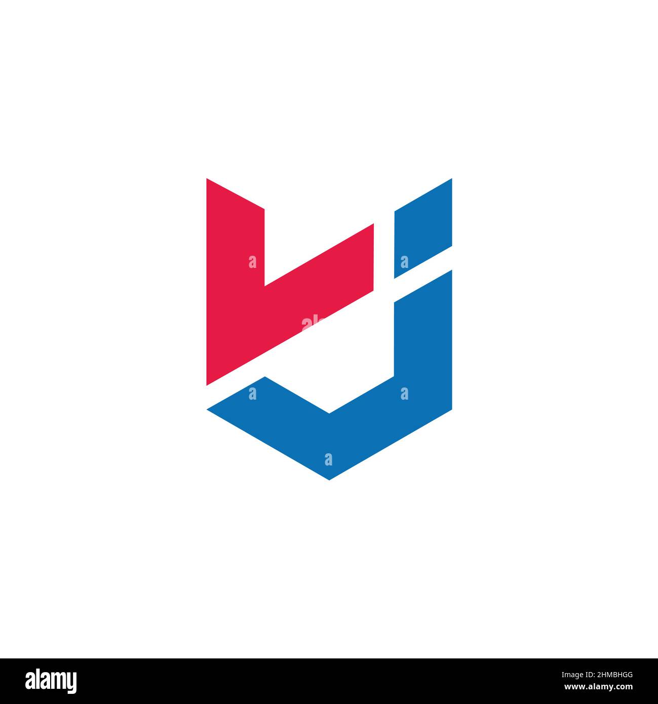 Buchstabe vj bunte geometrische Scheibe Logo Vektor Stock Vektor