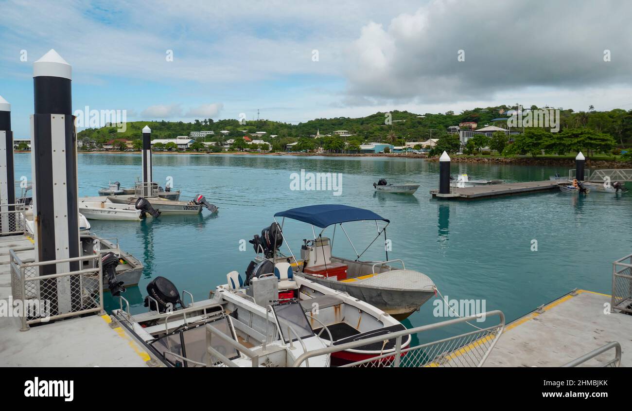 Thursday Island vom Steg aus gesehen. Torres Strait, Queensland Australien. Stockfoto