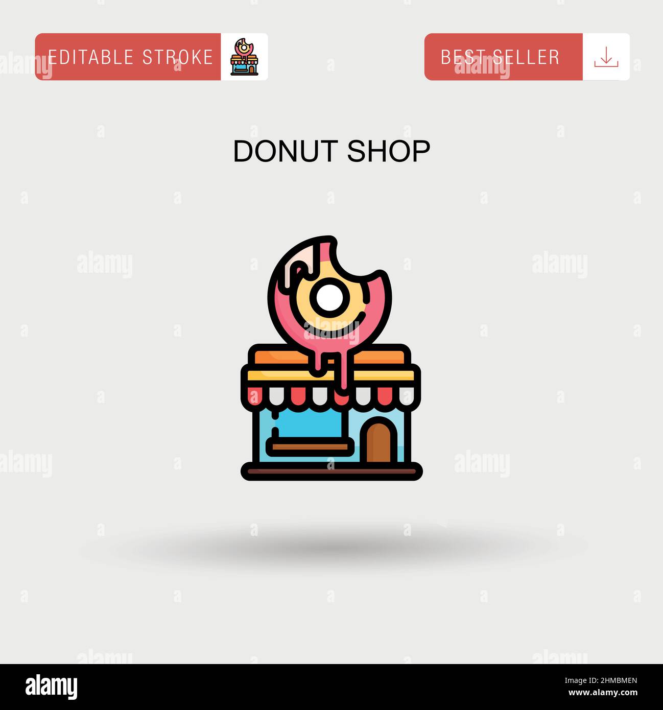 Donut Shop einfaches Vektor-Symbol. Stock Vektor