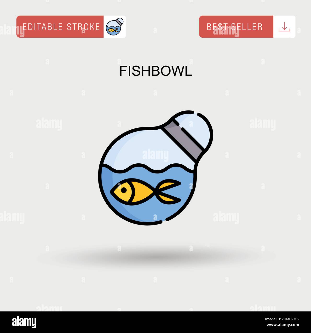 Einfaches Vektor-Symbol für Fishbowl. Stock Vektor