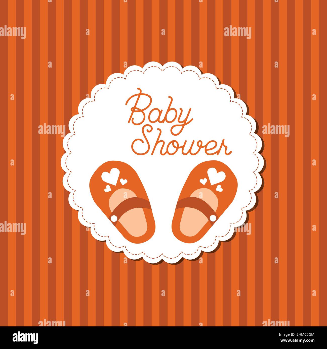 Vintage Brown Baby Dusche Einladungskarte Vorlage Stock Vektor
