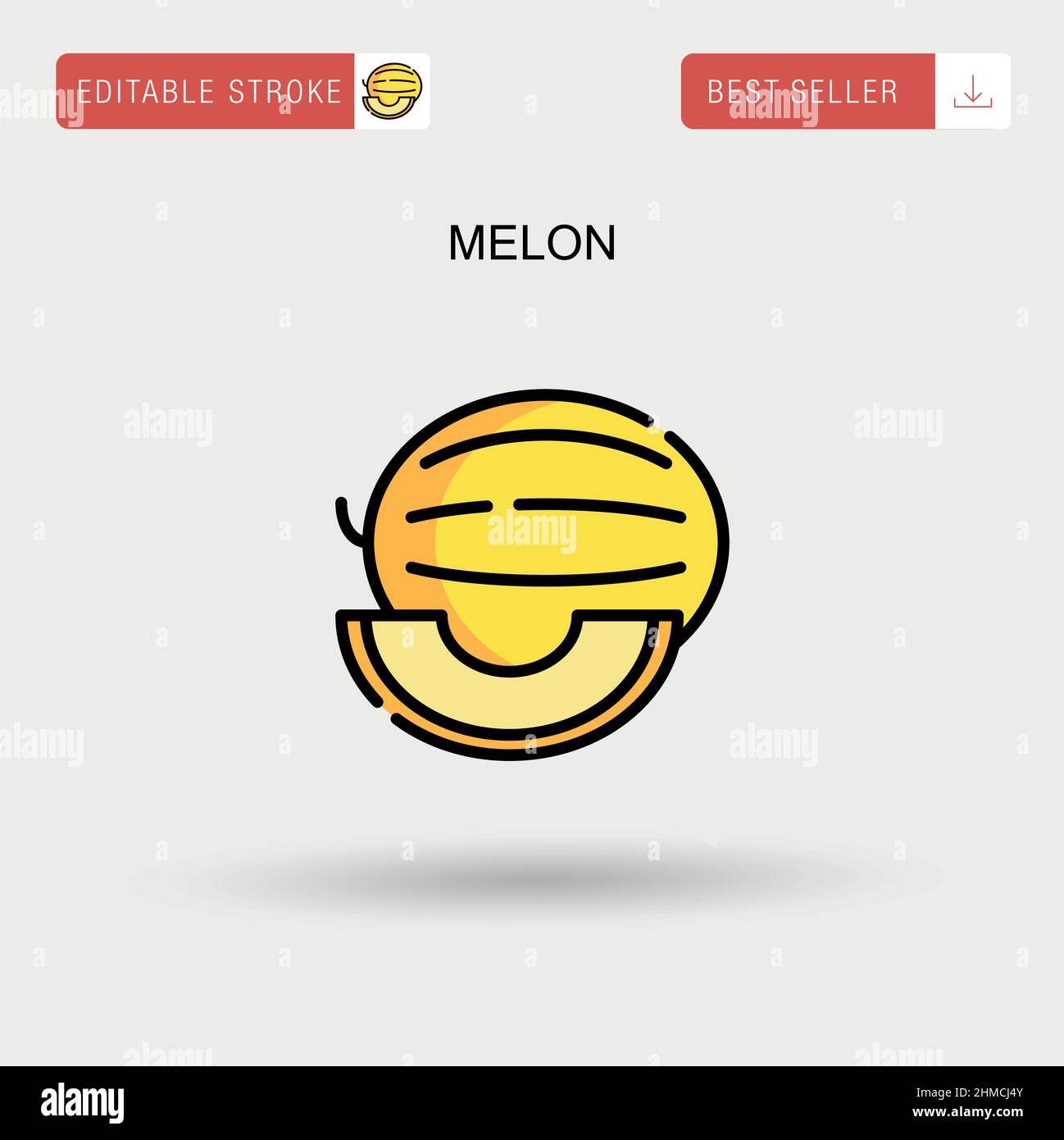 Einfaches Vektor-Symbol für Melone. Stock Vektor