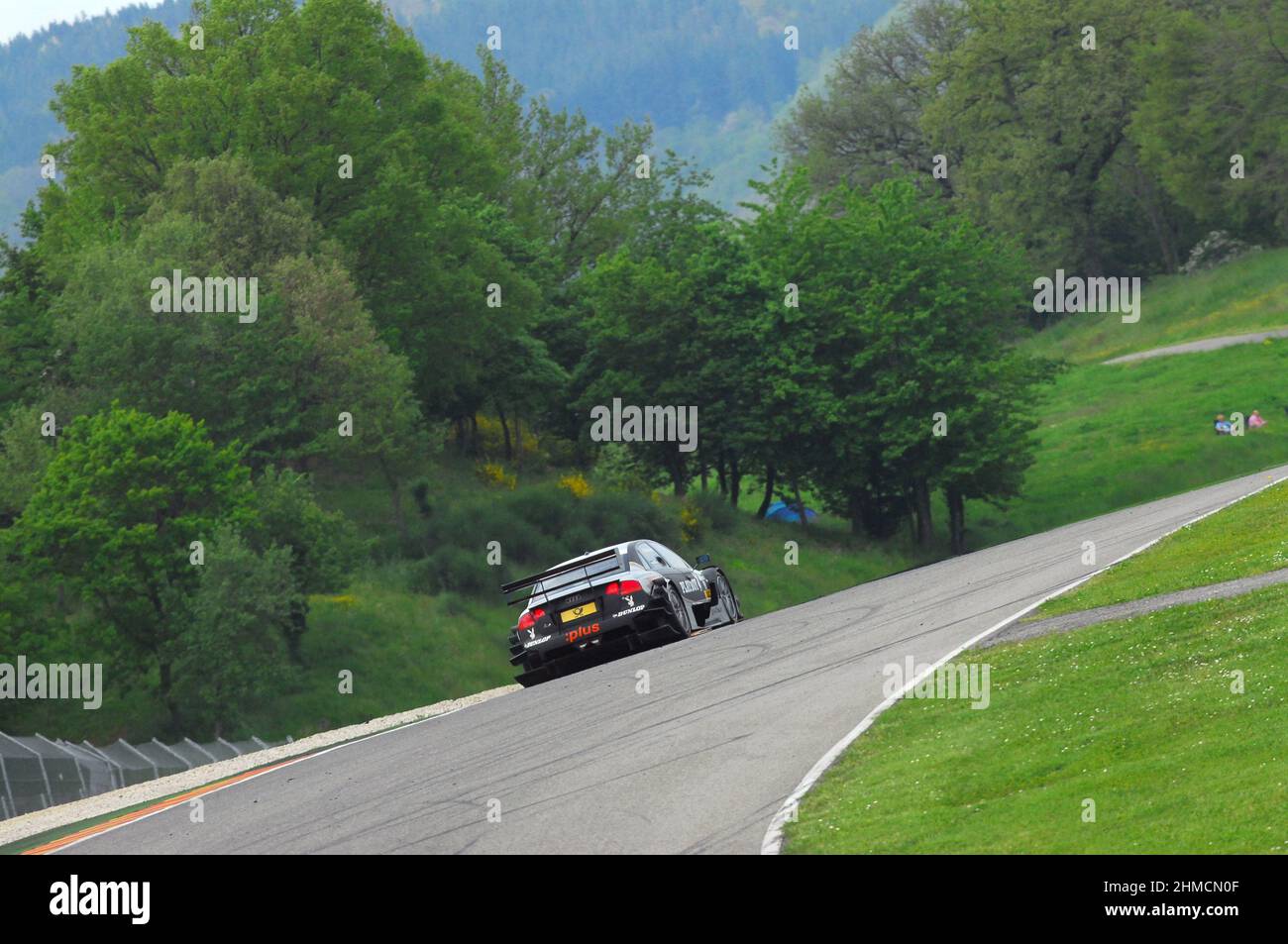 Mugello Circuit, Italien 2. Mai 2008: Markus Winkelhock im Einsatz mit dem Audi A4 DTM 2007 des Team Rosberg beim DTM-Rennen auf dem Mugello Circuit. Stockfoto