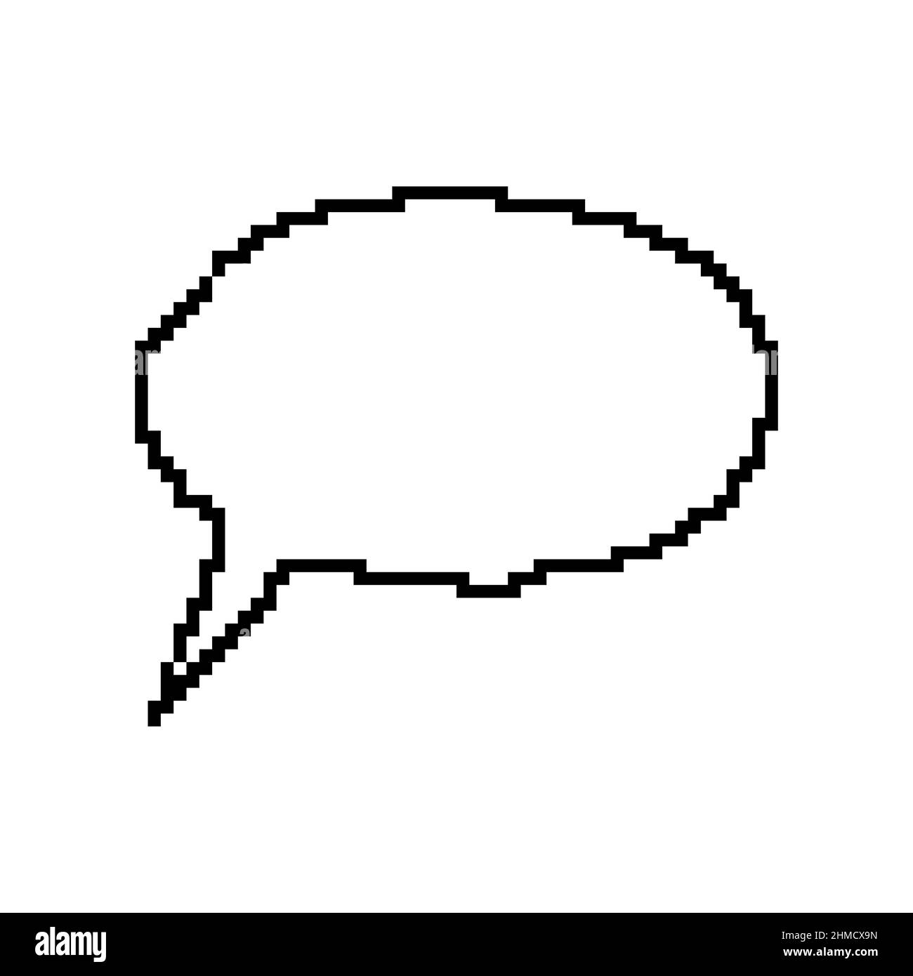 Cartoon Sprechblase Pixel Art 8 Bit Chat-Symbol 80s Stock Vektor