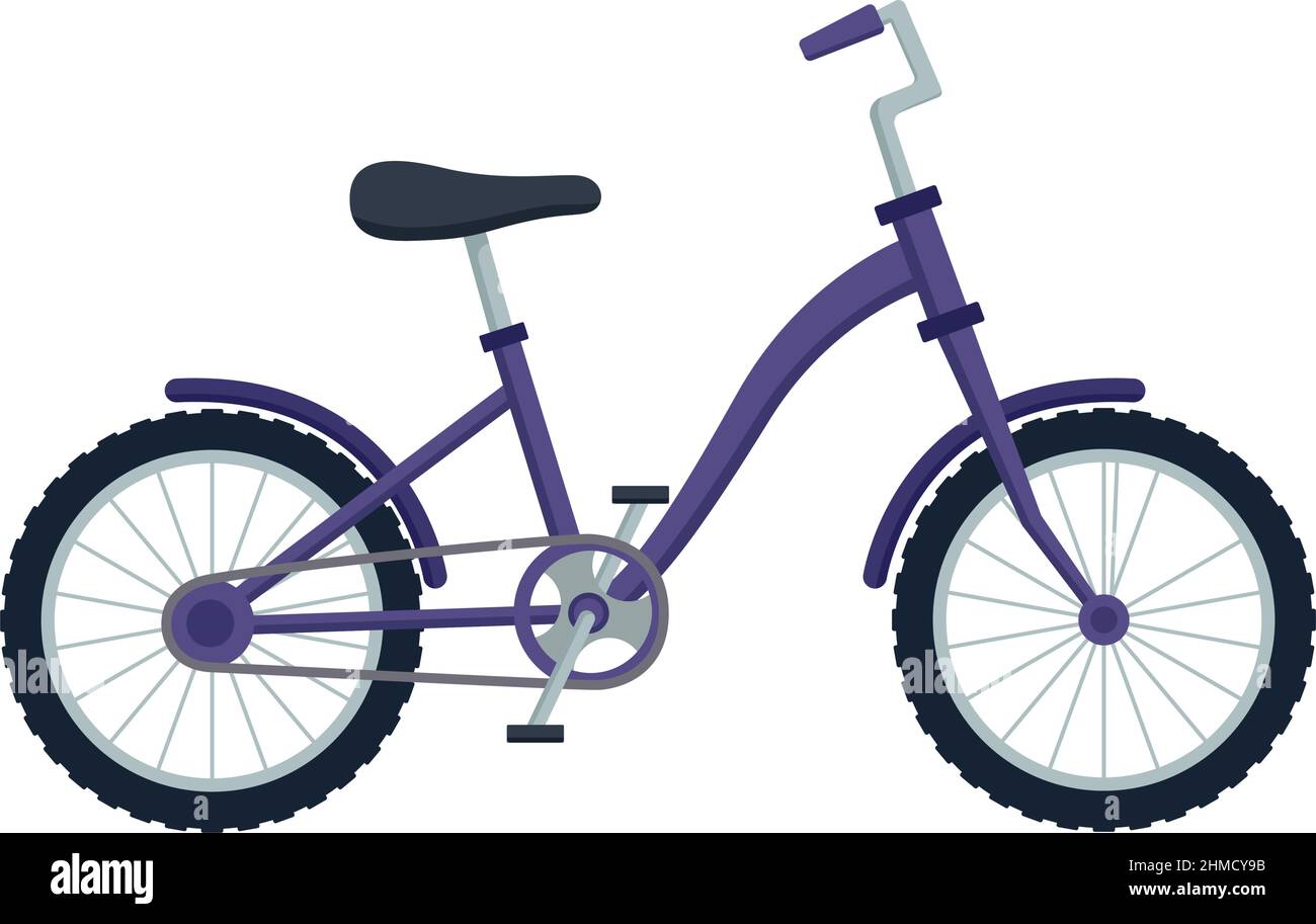 Kinderfahrrad auf weißem Hintergrund. Kinder Fahrrad, Vektor-Illustration Stock Vektor