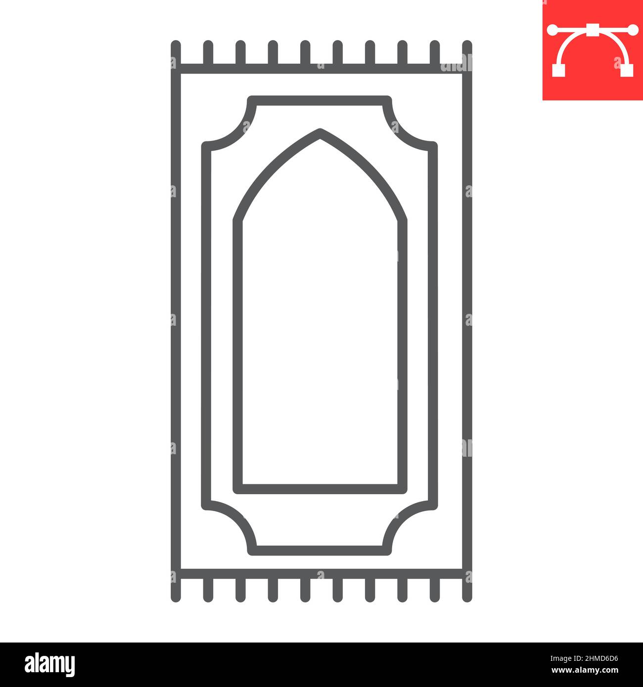 Gebet Teppich Linie Symbol, islam und beten, Gebet Teppich Vektor