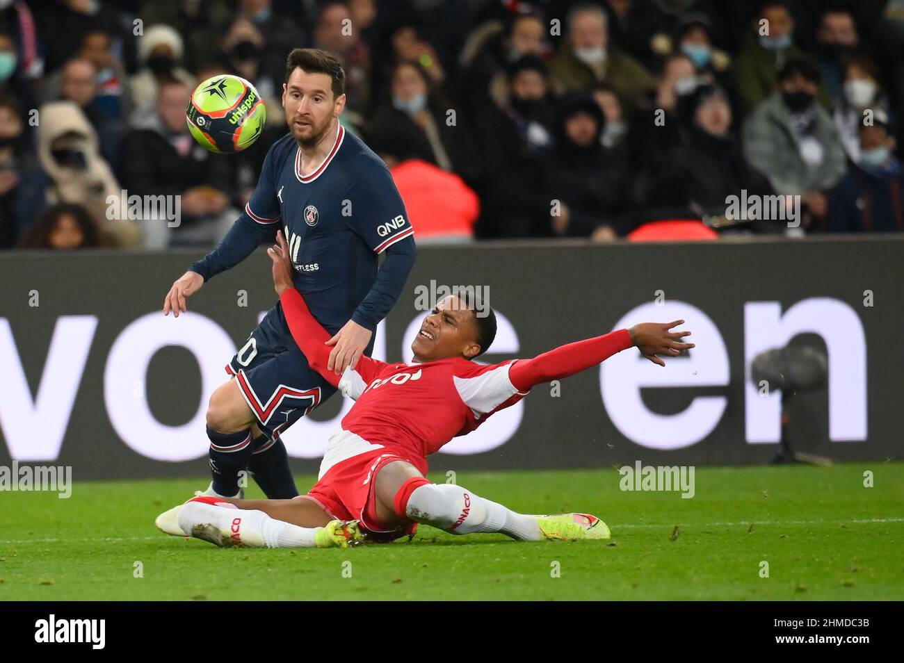 PSG - Monaco Lionel Messi während des Spiels PSG gegen AS Monaco im Parc des Princes, 12. Dezember 2021. Stockfoto