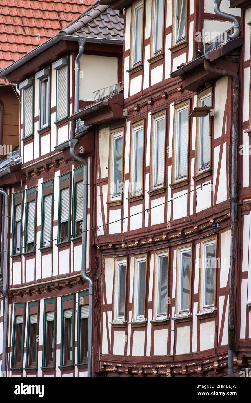 Malerische Häuser in Bad Sooden Allendorf im Werra-Tal in Deutschland, Hessen Stockfoto