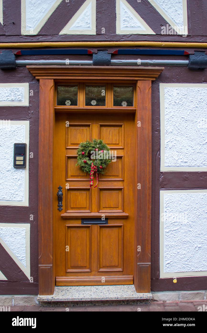 Alte Haustüre in Bad Sooden-Allendorf im Werra-Tal in Deutschland, Hessen Stockfoto