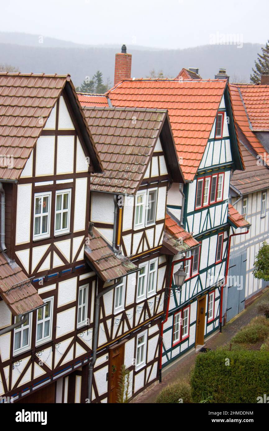 Malerische Häuser in Bad Sooden Allendorf im Werra-Tal in Deutschland, Hessen Stockfoto