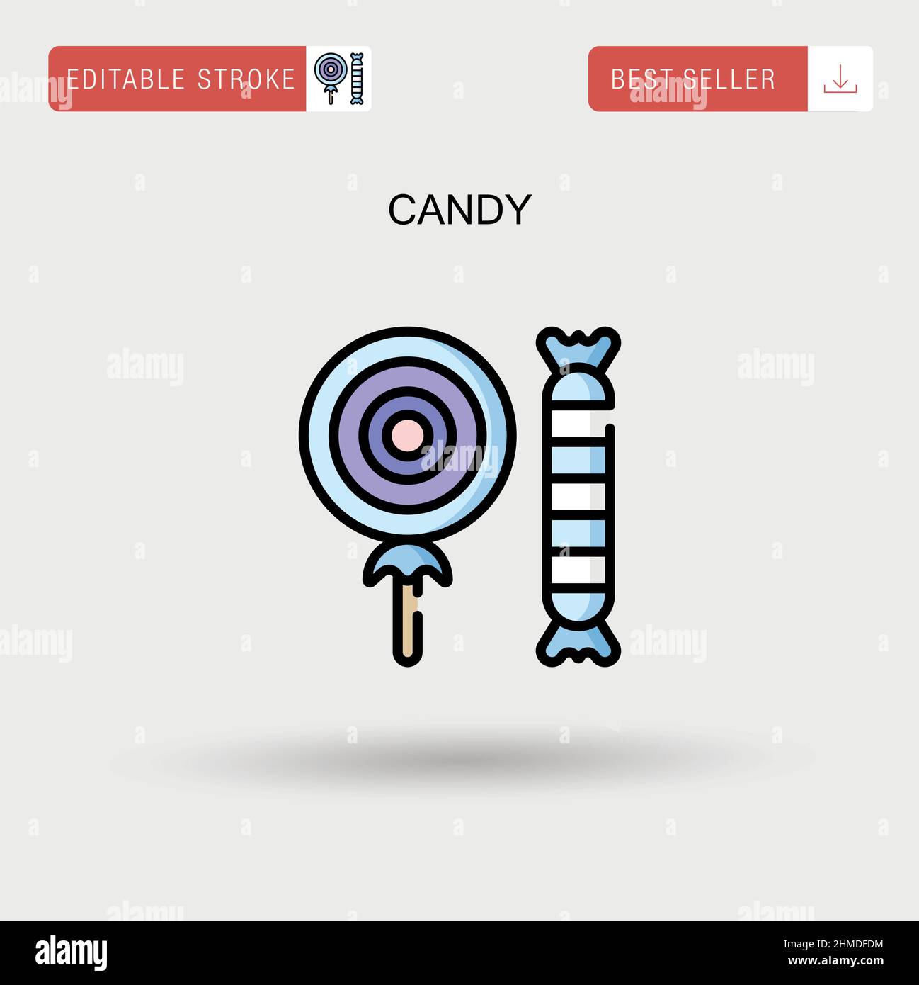 Einfaches Vektor-Symbol von Candy. Stock Vektor