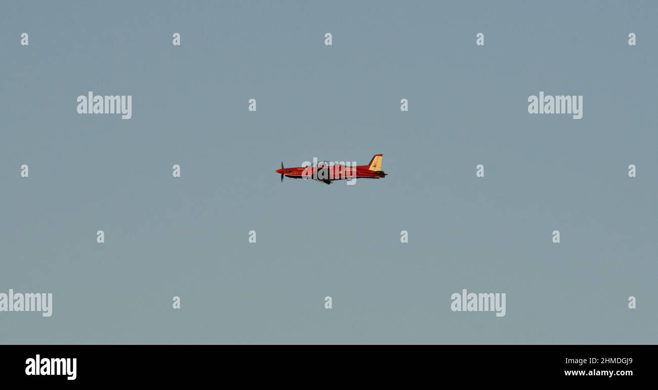 PC-21-Flugzeuge fliegen am Australia Day durch Perth City Stockfoto