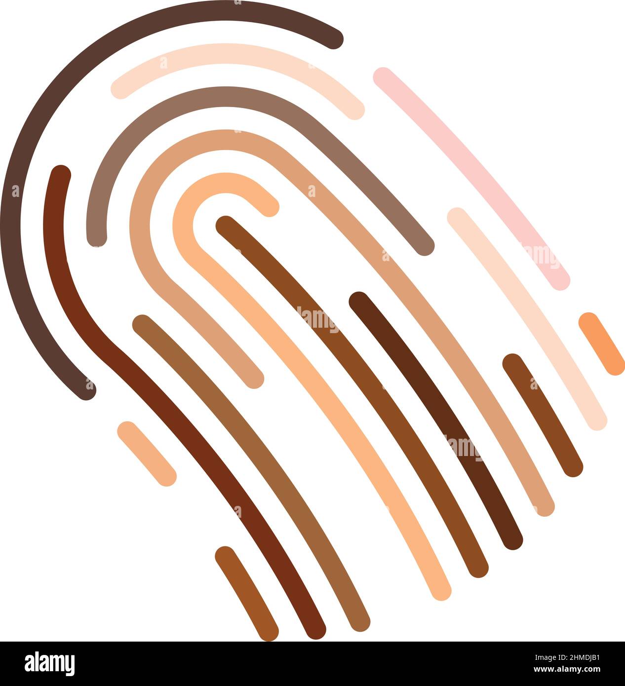 Human Fingerprint von vielen verschiedenen Hauttönen. Thumbprint Vektor Illustration für Vielfalt Einheit und Gleichheit. Das Konzept einer menschlichen Rasse. Poster Stock Vektor