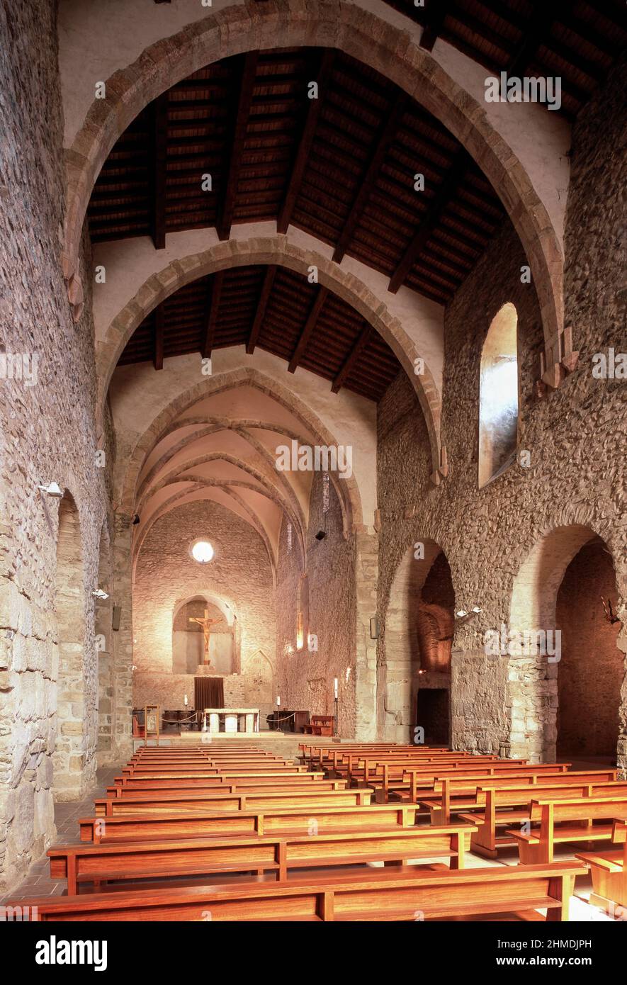 Saint-Michel-de-Cuxa (Saint-Michel-de-Cuixa), Abteikirche, Blick nach Osten Stockfoto