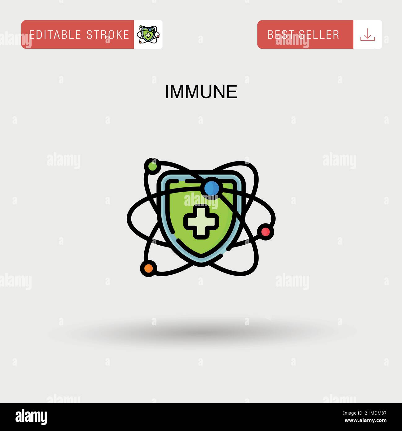 Einfaches Vektor-Symbol für das Immunsystem. Stock Vektor