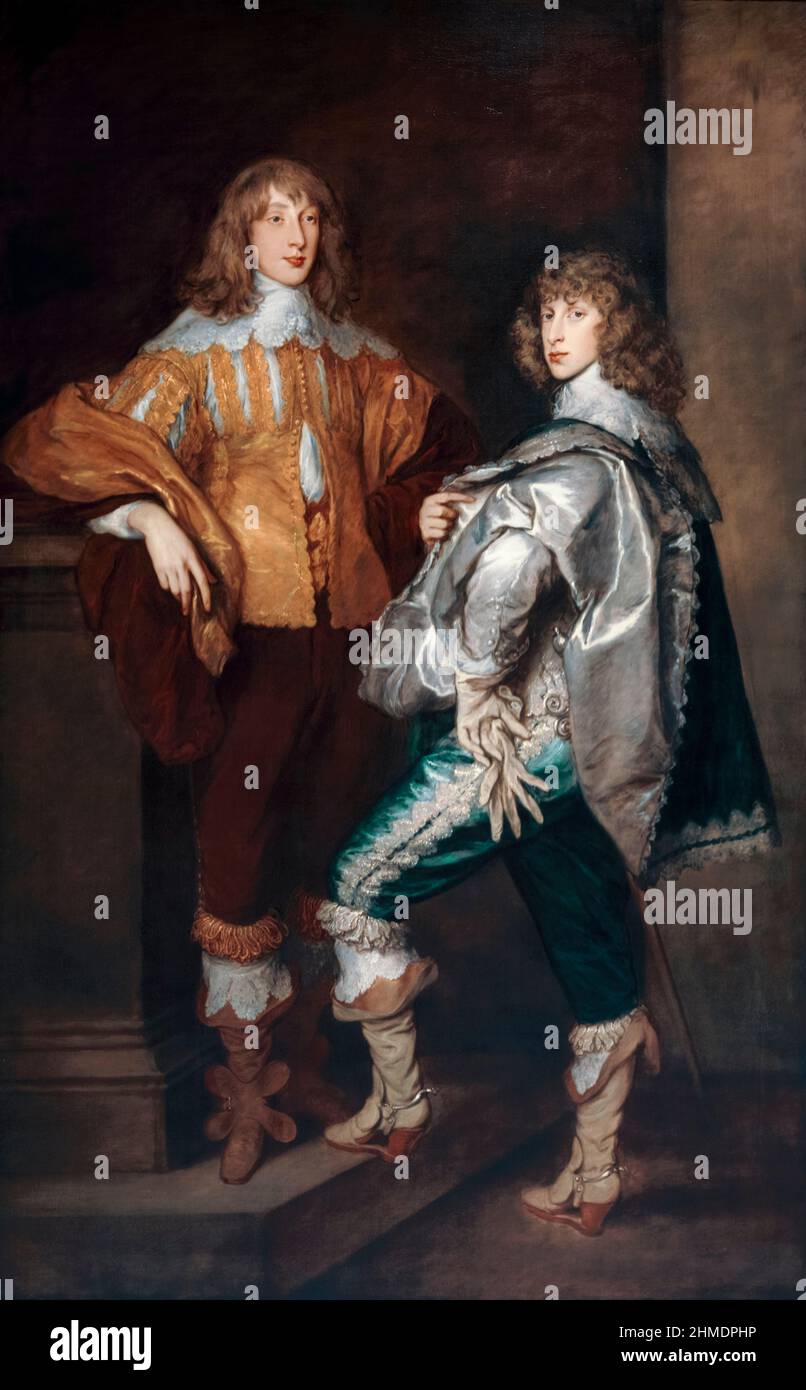 Lord John Stuart (1621–1644) und Lord Bernard Stuart (1623–1645), Porträtmalerei von Thomas Gainsborough nach Anthony van Dyck, 1760-1770 Stockfoto