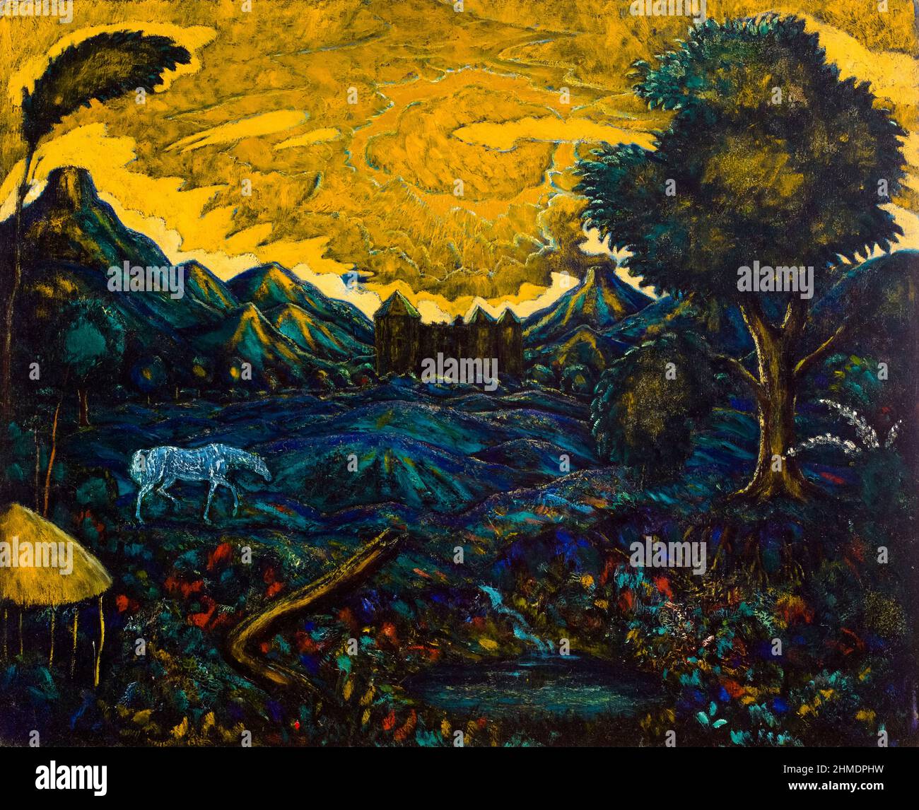 Landschaft mit Pferd, Gemälde von Edward Middleton Manigault, 1912 Stockfoto