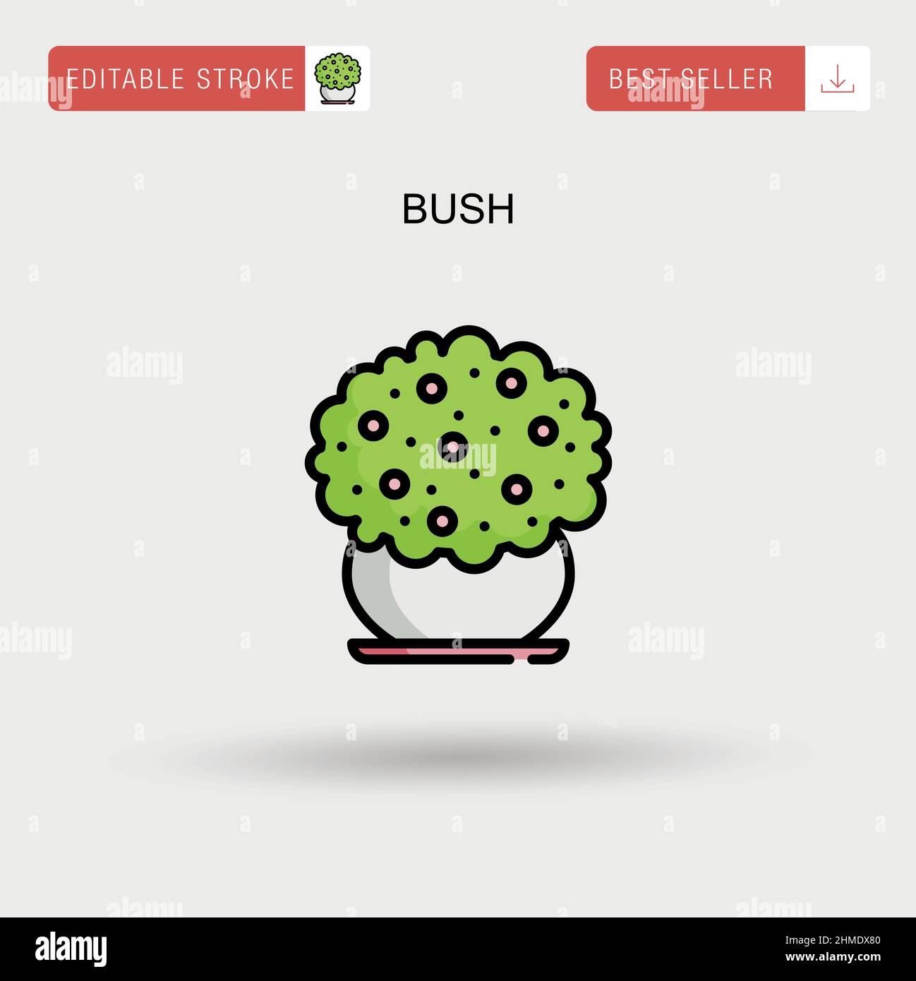 Einfaches Bush-Vektor-Symbol. Stock Vektor