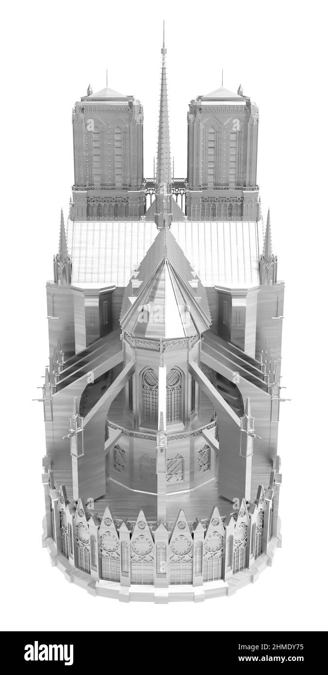 Notre Dame Paris eine katholische Kirche im Zentrum von Paris steht für die französische Hauptstadt. 3D Bild Stockfoto