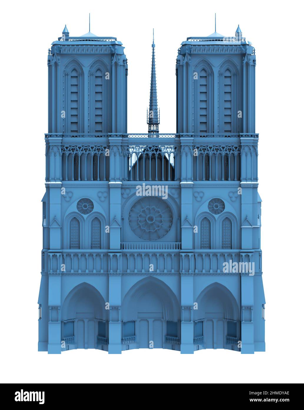 Kathedrale Notre Dame, Paris Illustration Bild 3D Stockfoto