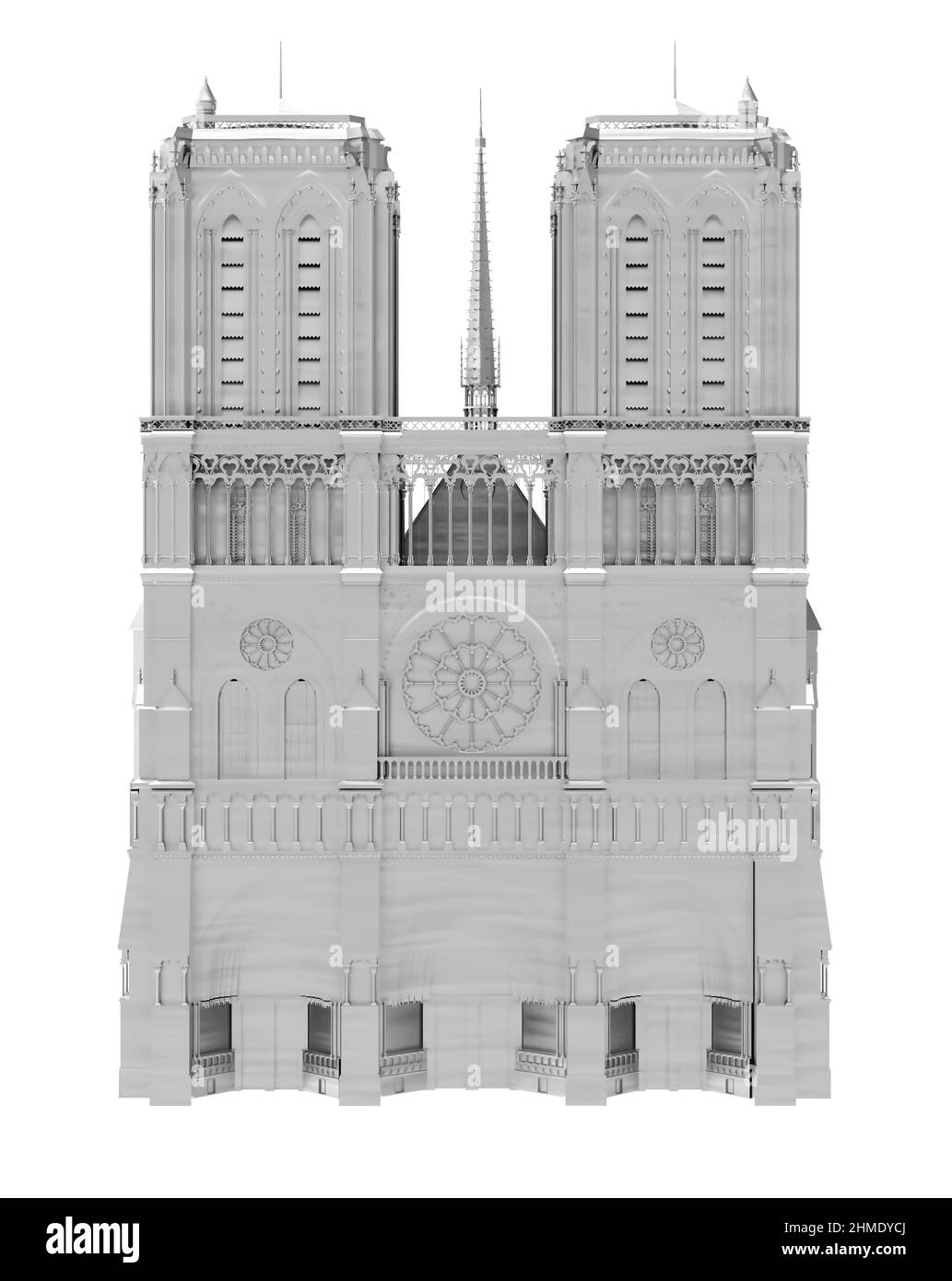 Kathedrale oder Notre Dame de Paris eine katholische Kirche im Zentrum der französischen Hauptstadt. 3D Bild Stockfoto