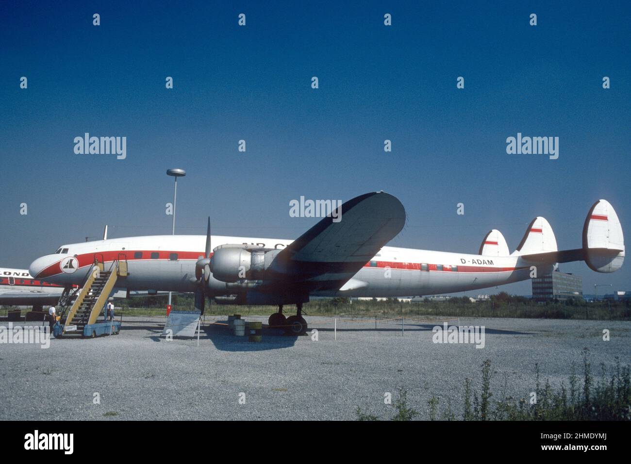 Lockheed L1049 Super Constellation auf der Ausstellung von Vintage-Flugzeugen 1981, Düsseldorf, Nordrhein-Westfalen, Deutschland Stockfoto