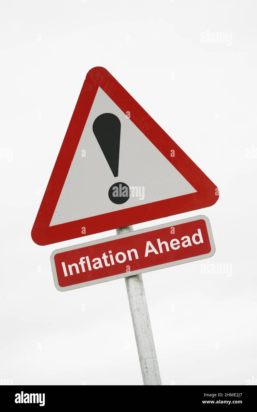 Konzept „Inflation Ahead“ Stockfoto