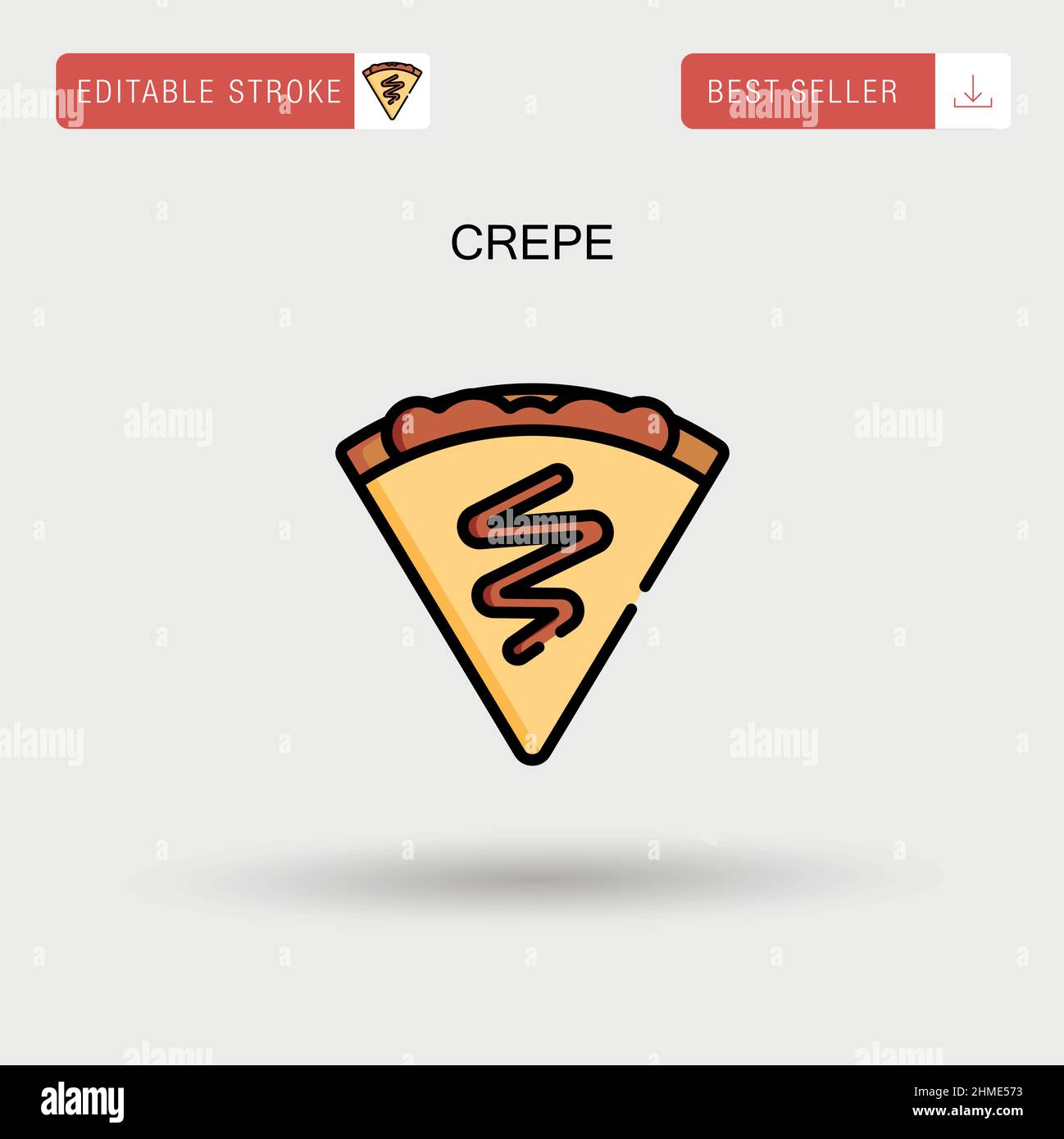 Einfaches Vektorsymbol für Crepe. Stock Vektor