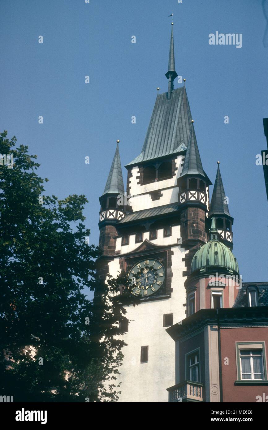 Martinstor 1981, Freiburg, Baden-Württemberg, Deutschland Stockfoto