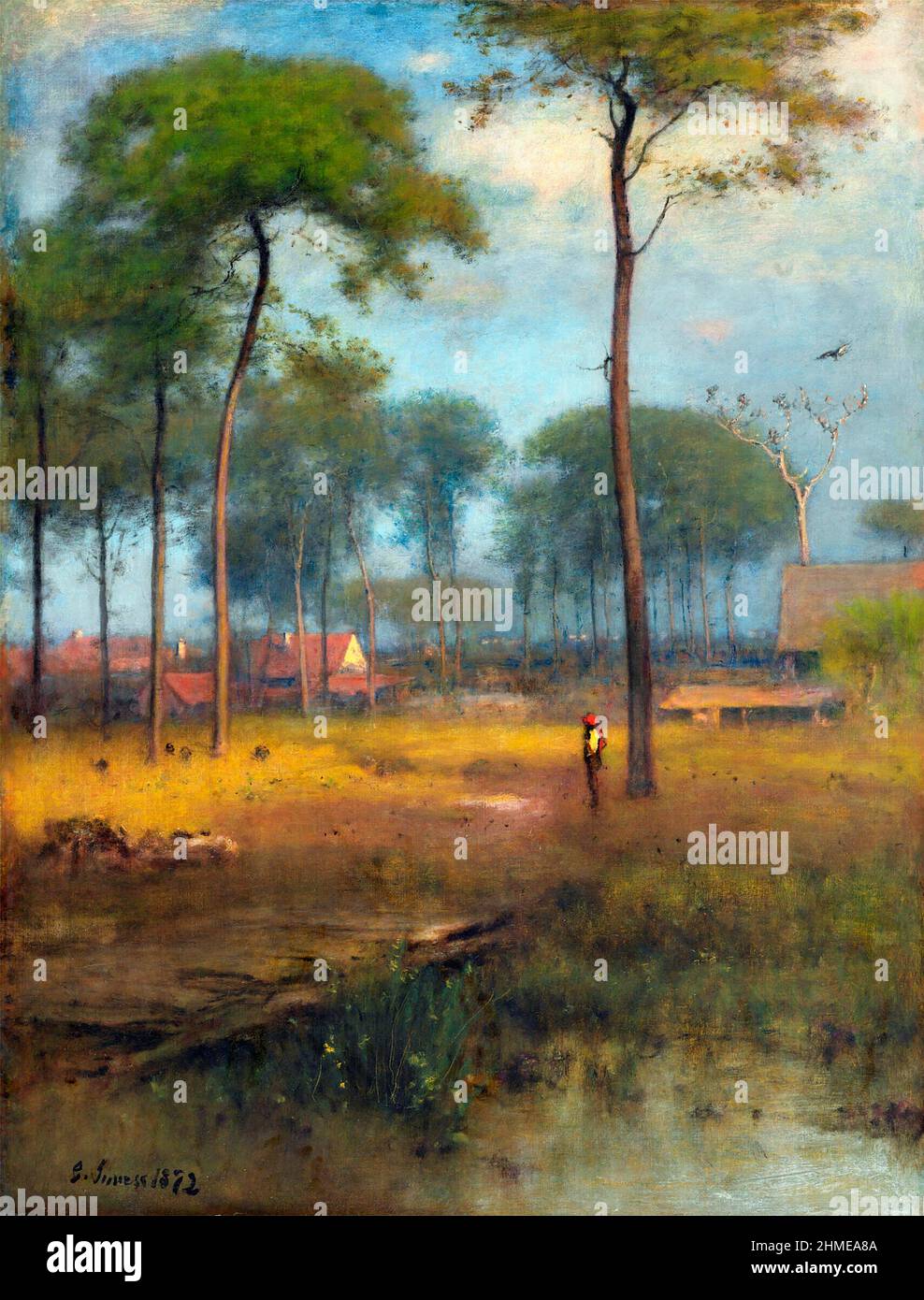 Early Morning, Tarpon Springs vom amerikanischen Landschaftskünstler George Inness (1825-1894), Öl auf Leinwand, 1893 Stockfoto
