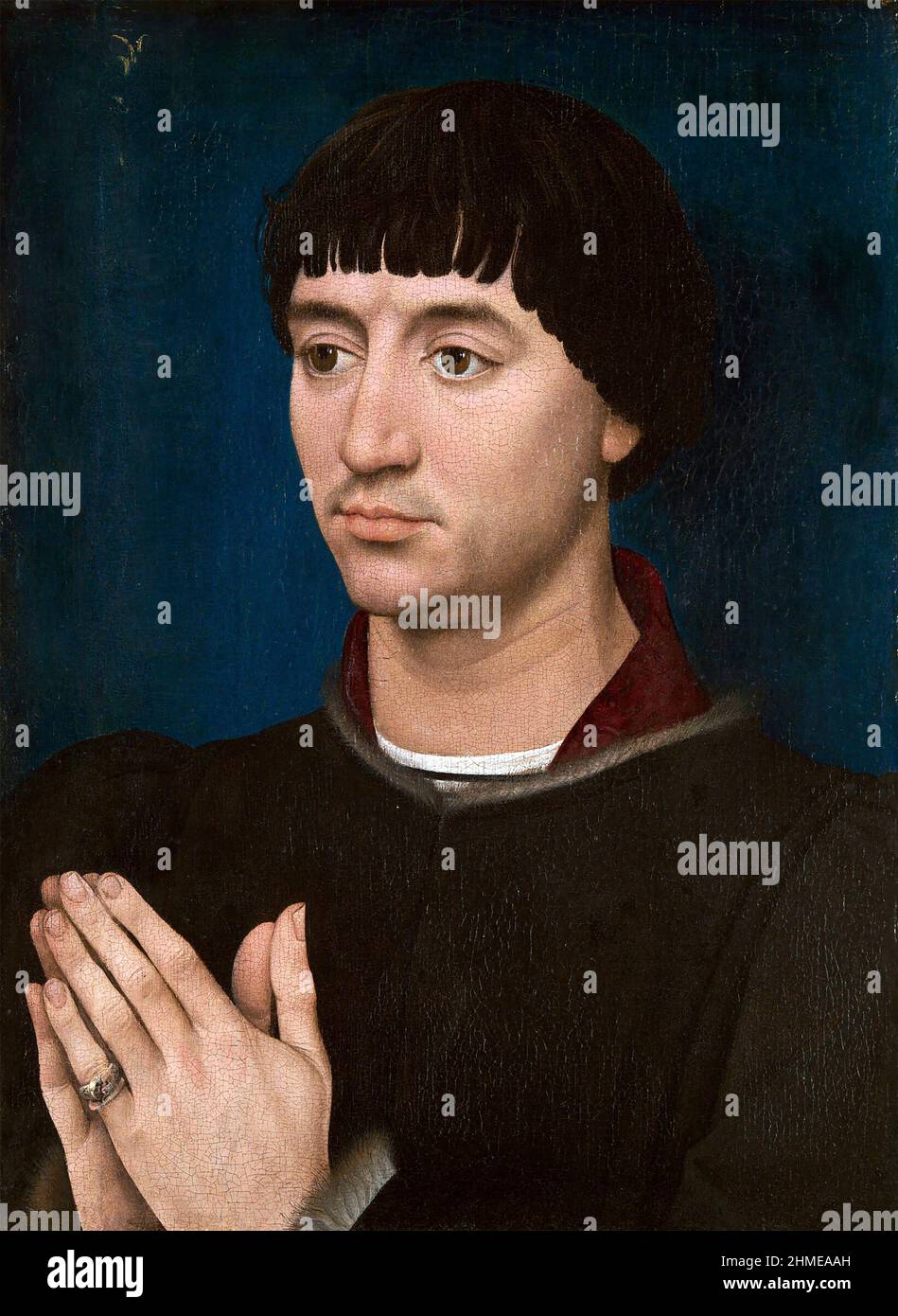 Porträt von Jean Gross von Rogier van der Weyden und Workshop (ca. 1399-1464), Öl auf Tafel, c.. 1460-64 Stockfoto