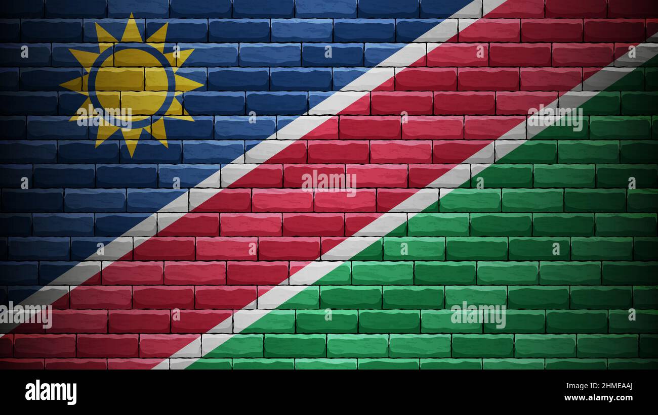 EPS10 Vektor Patriotischer Hintergrund mit Namibia Flaggenfarben. Ein Element der Wirkung für die Verwendung, die Sie daraus machen möchten. Stock Vektor