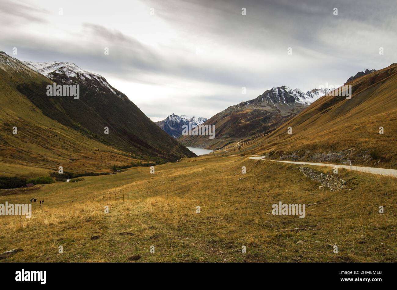 Landschaften und Berge, Col Glandon, automne, Savoie, Isère; Rhone Alpes Auvergne, Frankreich, Europa Stockfoto