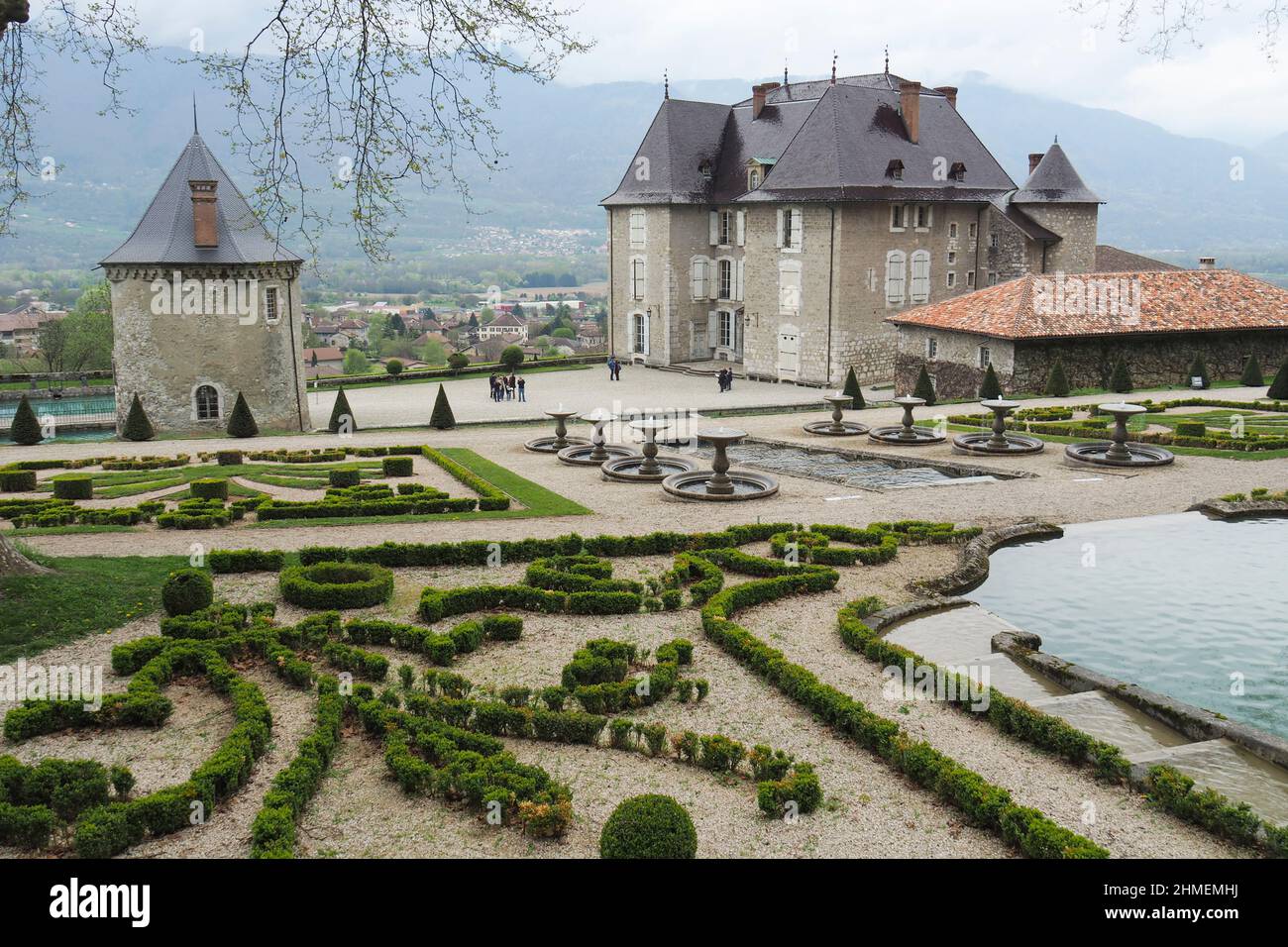Schloss Touvet und Gärten, Isere, Rhône Alpes Auvergne, Frankreich, Europa Stockfoto