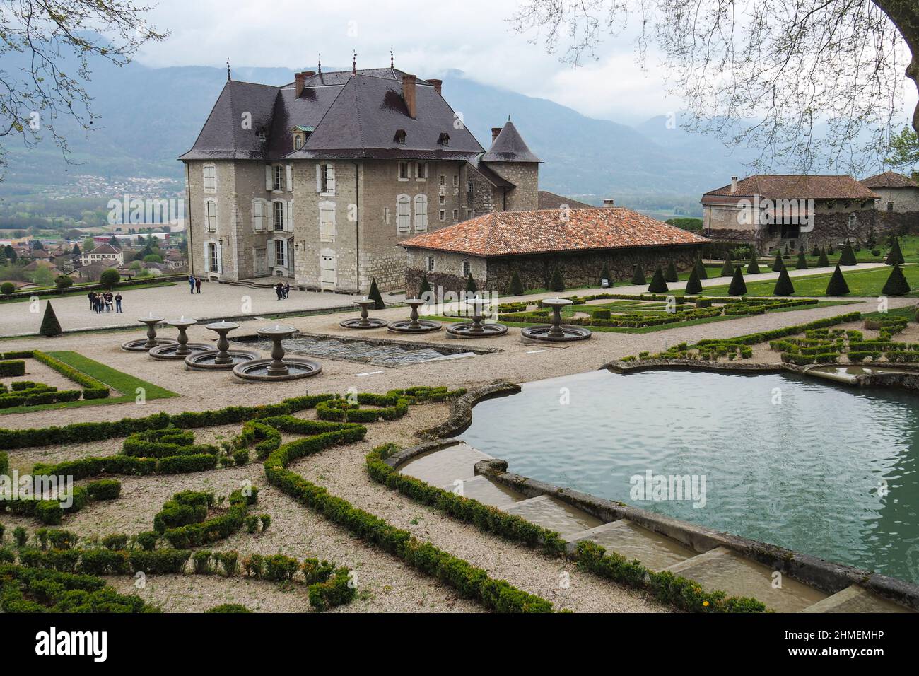 Schloss Touvet und Gärten, Isere, Rhône Alpes Auvergne, Frankreich, Europa Stockfoto