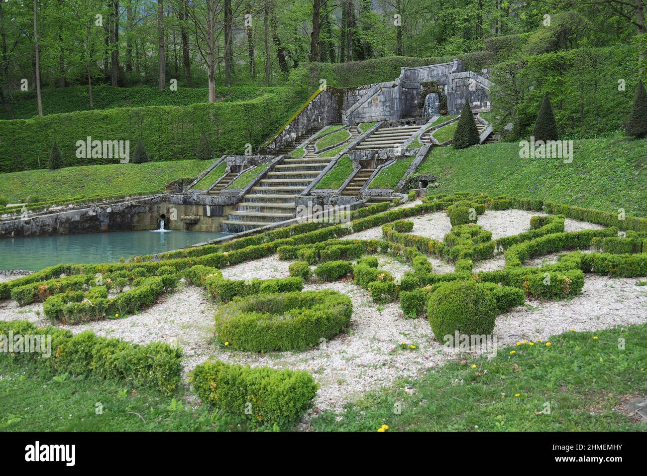 Schloss Touvet und Gärten, Isere, Rhône Alpes Auvergne, Frankreich, Europa Stockfoto
