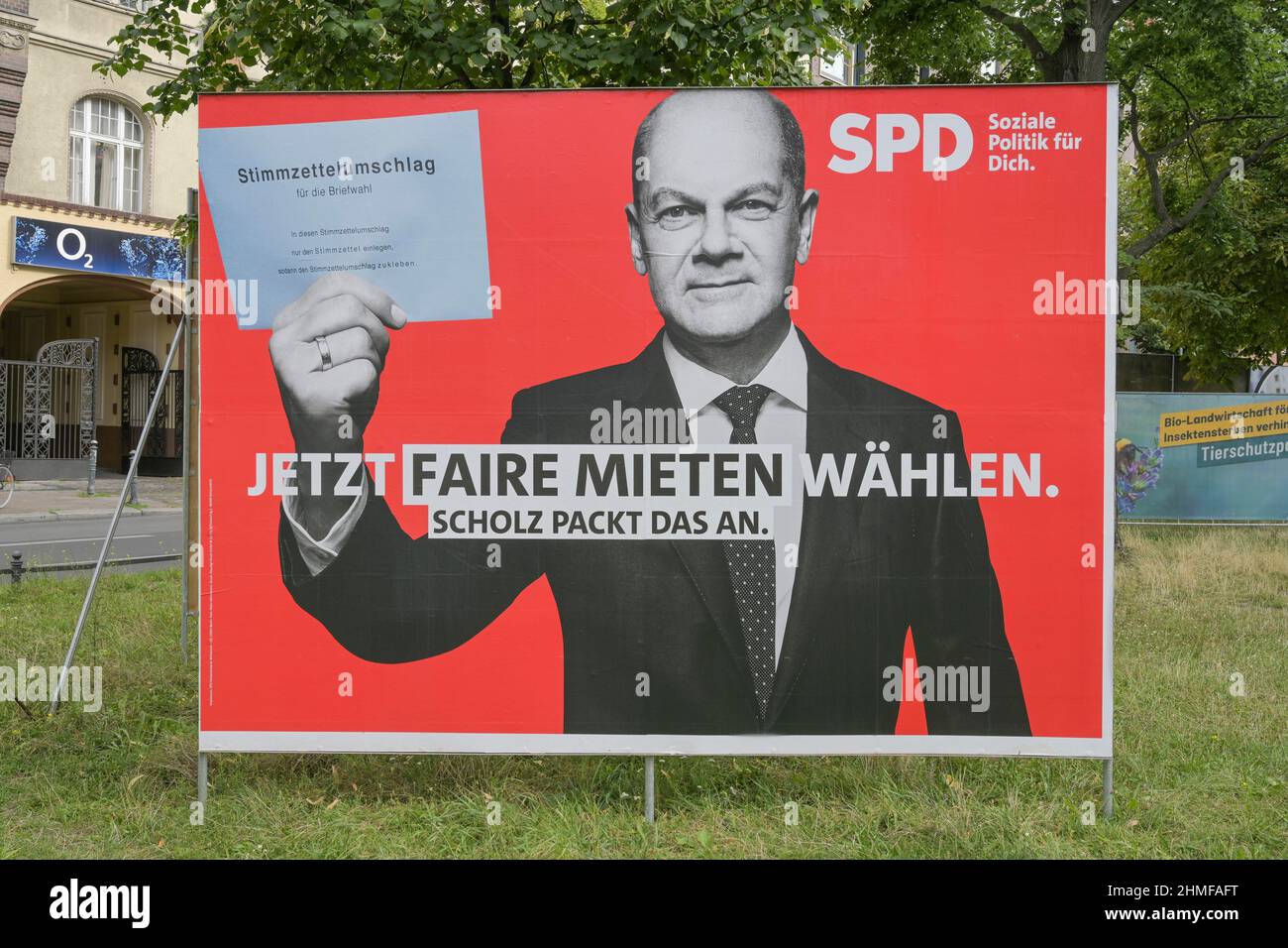 Wahlplakat, Olaf Scholz, SPD, Bundestagswahl, Berlin, Deutschland Stockfoto
